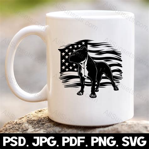 Buy Pitbull American Flag Svg Png Jpg Pdf Psd File Types USA Online in ...