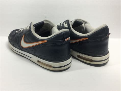 Nike Air Navy Blue Leather Sneakers Mens Size 13 Shoe… - Gem