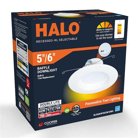 HALO Retrofit Matte White 5-in or 6-in 700-Lumen Switchable Round ...