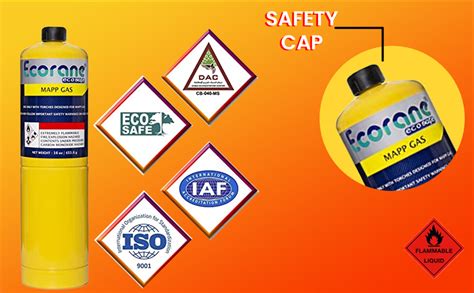 Ecorane Portable Standard Mapp Gas Fuel Cylinder/Canister, Perfect to ...