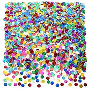 Multicolor Sparkle Foil Metallic Round Table Confetti Decor Circle Dots ...