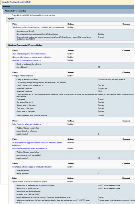 Image result for WSUS Server Address Example