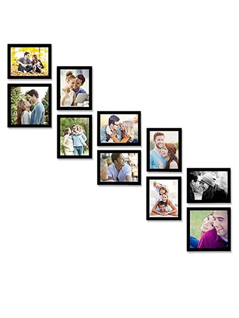 Art Street - Elevated set of 10 individual Black wall photo frame (8 ...