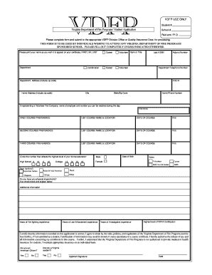 Fillable Online VDFP Student Application. VDFP Student Application Fax ...