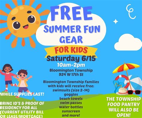 Free Summer Gear for Kids, 924 W. 17th Street, Suite C, Bloomington, IN ...