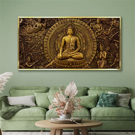 Serene Retreat: Lord Buddha Wall Art Paintings for Bedroom Decor ...