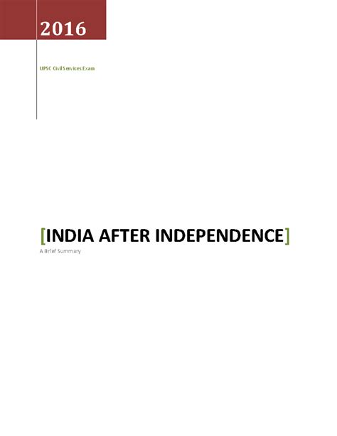 India After Independence Final - 2016 UPSC Civil Services Exam [ INDIA ...