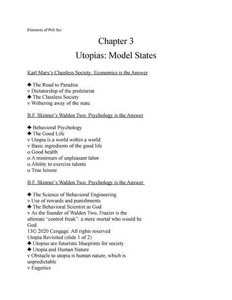 Elements of Poli Sci Chap 3 - Elements of Poli Sci Chapter 3 Utopias ...