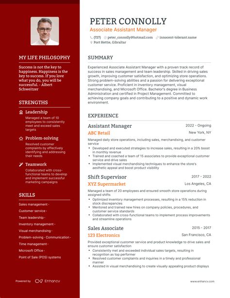 Image result for Assistant Manager Resume Examples