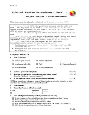 Fillable Online lel ed ac LEL-ETHICS SELF-ASSESSMENT FORM Part C.pdf ...