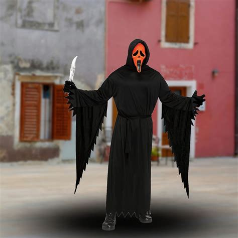 Kids Ghost Face Black Robe with Orange Fluorescent Mask Costume | Michaels