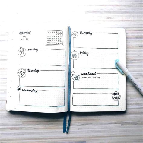 Image result for Bullet Journal Weekly Task Layout