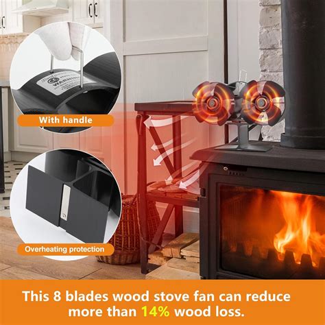 Xmasneed Wood Stove Fan Heat Powered, 8 Blade Wood Burning India | Ubuy