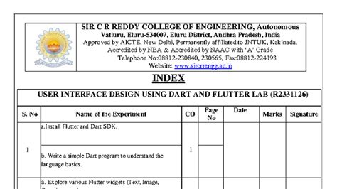 User Interface Design Lab Using Dart and Flutter (R2331126) - Studocu