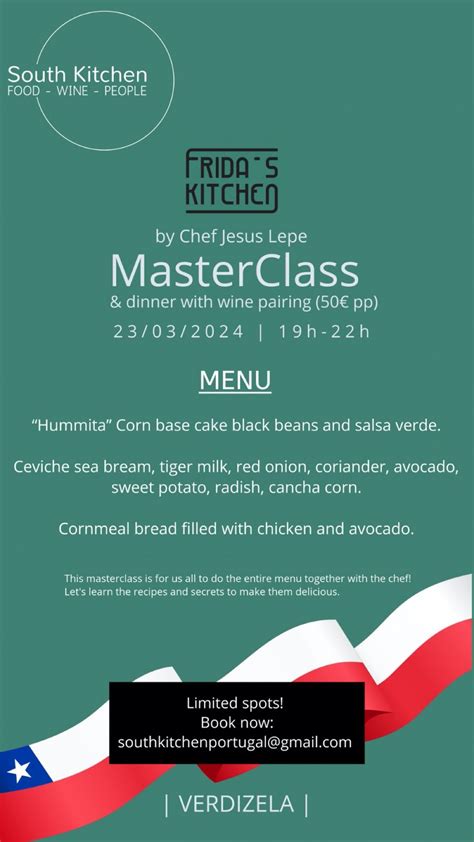 South Kitchen Masterclass & Dinner with Chef Jesus Lepe, Verdizela ...