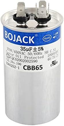 BOJACK 35 uf 370V 450V AC CBB65 Motor and Fan Starting Round Capacitor ...