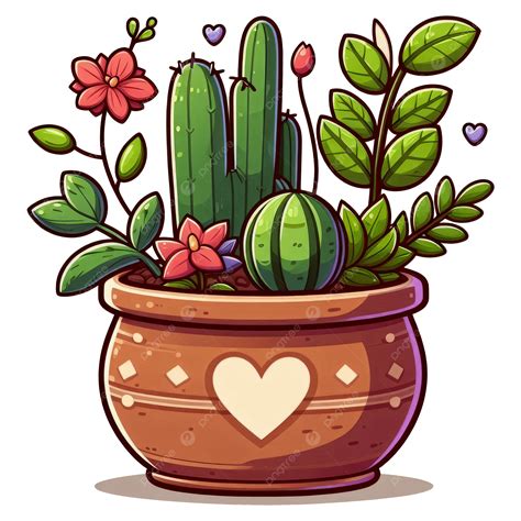 Plant Pot Clip Art Cartoon Illustration, Plant Clipart, Art Clipart ...