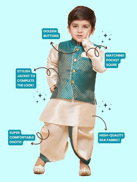 Kids Boys Green Solid Raw Silk Dhoti Set – AJ Dezines