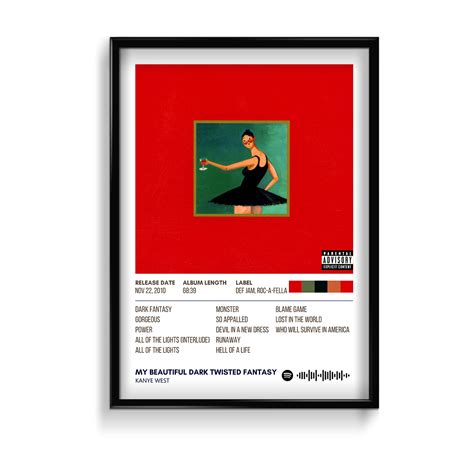My Beautiful Dark Twisted Fantasy by Kanye West Album Poster – The ...