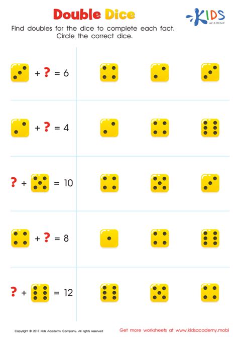 Image result for Math Addition Doubles Facts Worksheet