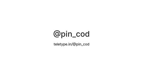 @pin_cod — Teletype