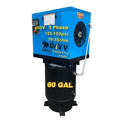 Buy HPDAVV Rotary Screw Air Compressor 7.5KW 10HP 39CFM 460V 3-Phase ...