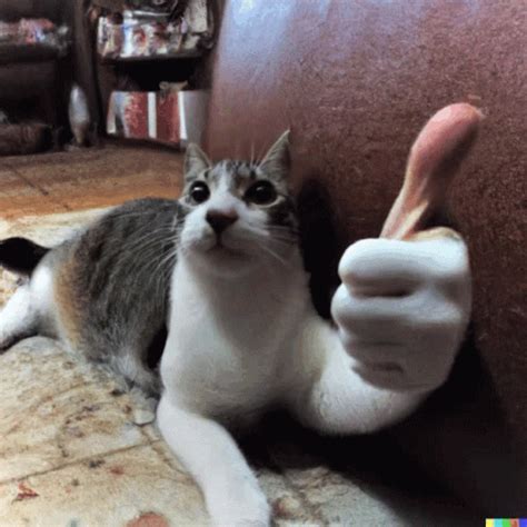 Cat Thumbs Up Meme - Cat Thumbs Up Static - find og del giffer
