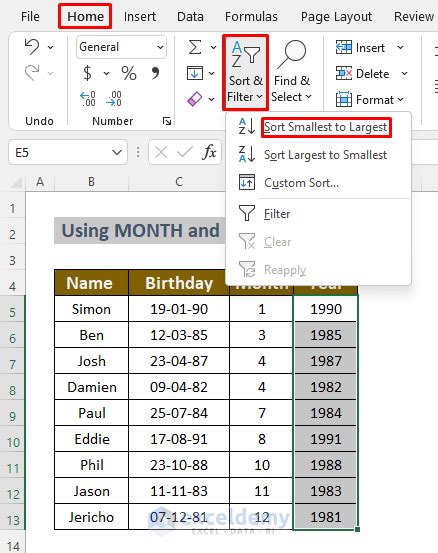Image result for Sort Dates Function Excel