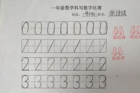 一年级小学生1-10数字的正确书写方法攻略（图示）_写法