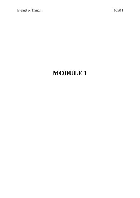 Module 1 - Notes - MODULE What Is IoT? IoT is a technology transition ...