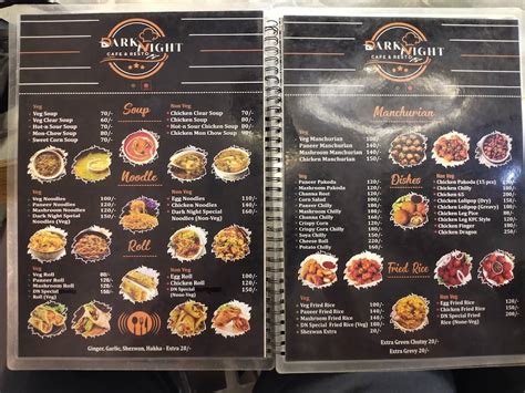 Menu at Dark Night Cafe & Resto., India