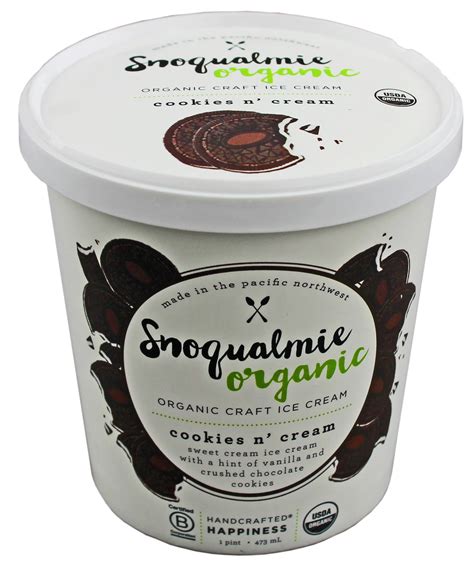 Snoqualmie Organic Cookies N Cream Ice Cream - Shop Ice cream at H-E-B