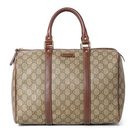 Shop Pre-Loved Gucci Beige/Brown GG Coated Canvas Medium Joy Boston Bag ...