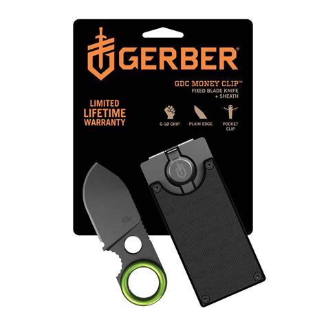 Gerber Gear GDC Money Clip with Pocket Knife - Fixed Blade Knife and ...
