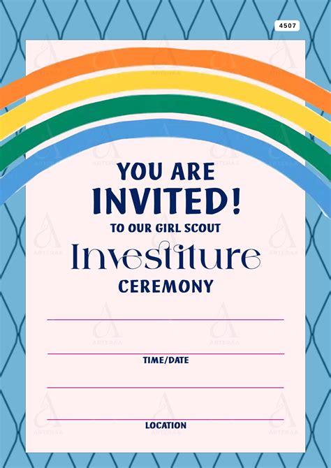 Girl Scout Investiture Ceremony Invitation – Rainbow Theme | Canva Lin ...