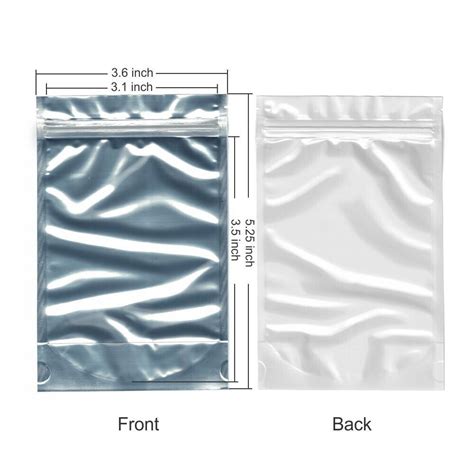 Buy 50 ct 3.5x5 Stand Up Clear/Aluminum Foil Pouch Ziplock Mylar Bag ...