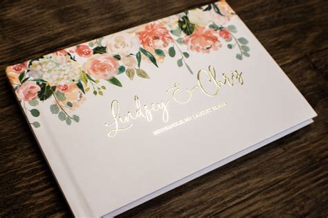 Custom Wedding Guest Book || Foil Design Photo Guest Book Personalized ...