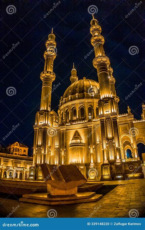 Night Photo of Heydar Mosque. Baku, Azerbaijan. Stock Photo - Image of synagogue, vision: 339148220
