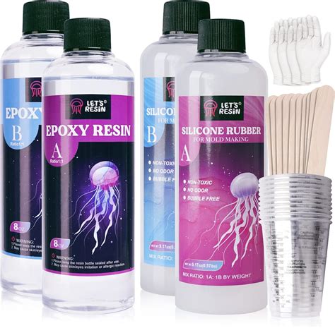 Buy LET'S RESIN Silicone Mold Making Kit & Clear Epoxy Resin Kit for ...