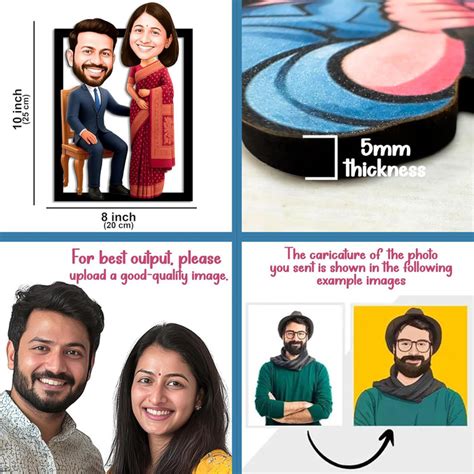 Customized Caricature Character Cartoon Photo Frame, MDF Wood Personal ...
