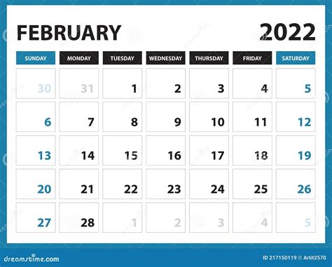 February 2022 Calendar Printable With Holidays