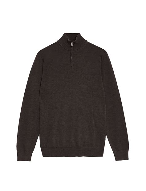 Pure Extra Fine Merino Wool Half Zip Jumper