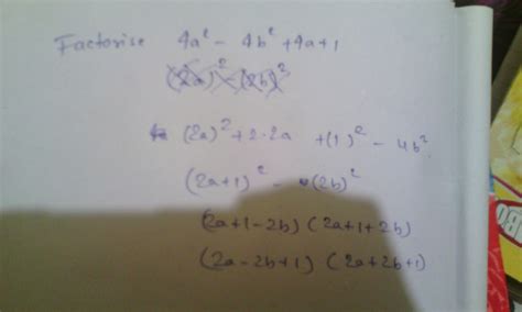 factorise 4a²-4b²+4a+1 - Brainly.in