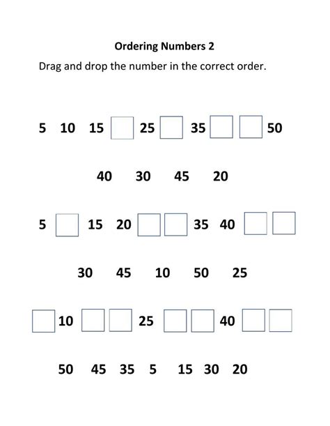 Image result for Ordering Numbers Math Worksheets