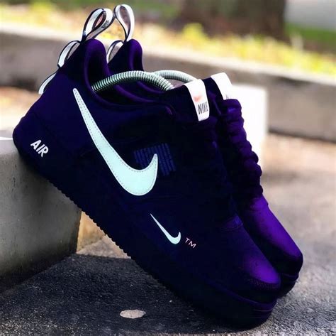 Custom Air Force 1 Dark Purple White | Nike shoes women fashion ...
