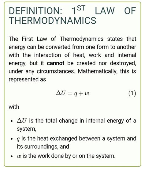 Equation of first laws of thermodynamics - Brainly.in