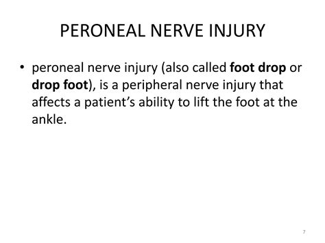 Peroneal nerve injury foot drop treatment | PPTX