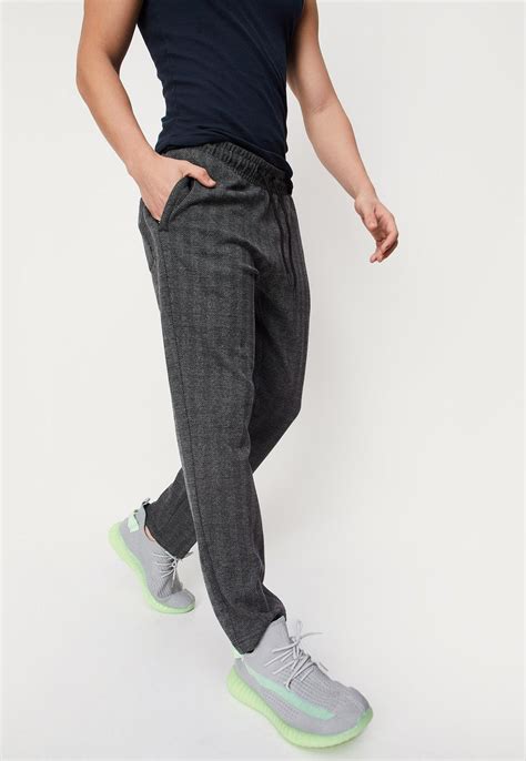 Buy Men Herringbone Skinny Fit Athleisure Track Pants Online at just Rs ...