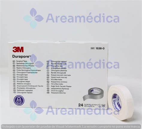 Durapore 1/2 PLG X 10 Yardas 1,25 CM X 9,1 MTS Color Blanco 3M Adhesivo