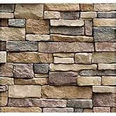 Univocean Brick Stone Design Wallpaper, Self-Adhesive Wall Poster, Wall ...